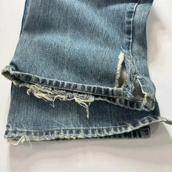 Cruel Girl Low Rise Bootcut Jeans Mid Wash Distressed 13R Rodeo Grunge - Picture 4 of 16